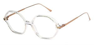 Transparent Hexagonal Full Rim Women Eyeglasses by John Jacobs-147587