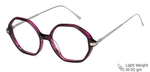 Purple Hexagonal Full Rim Women Eyeglasses by John Jacobs-147589