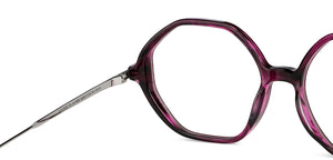 Purple Hexagonal Full Rim Women Eyeglasses by John Jacobs-147589