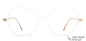 White Hexagonal Full Rim Women Eyeglasses by John Jacobs-147590