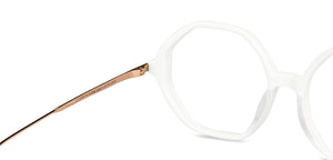 White Hexagonal Full Rim Women Eyeglasses by John Jacobs-147590