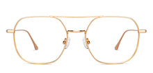 Load image into Gallery viewer, Gold Hexagonal Full Rim Unisex Eyeglasses by John Jacobs-147607