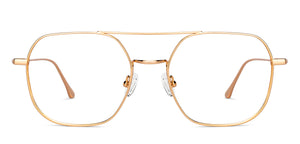 Gold Hexagonal Full Rim Unisex Eyeglasses by John Jacobs-147607