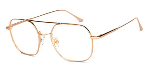 Gold Hexagonal Full Rim Unisex Eyeglasses by John Jacobs-147607