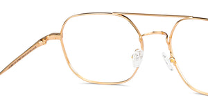 Gold Hexagonal Full Rim Unisex Eyeglasses by John Jacobs-147607