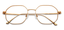 Load image into Gallery viewer, Gold Hexagonal Full Rim Unisex Eyeglasses by John Jacobs-147609