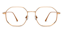 Load image into Gallery viewer, Gold Hexagonal Full Rim Unisex Eyeglasses by John Jacobs-147609