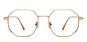 Gold Hexagonal Full Rim Unisex Eyeglasses by John Jacobs-147609