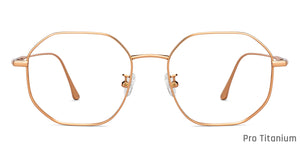 Gold Hexagonal Full Rim Unisex Eyeglasses by John Jacobs-147623