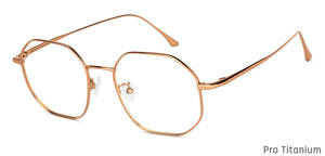 Gold Hexagonal Full Rim Unisex Eyeglasses by John Jacobs-147623