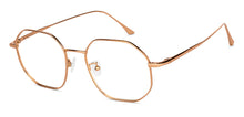Load image into Gallery viewer, Gold Hexagonal Full Rim Unisex Eyeglasses by John Jacobs-147623