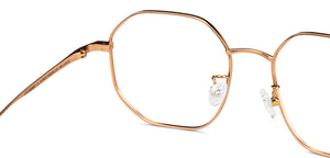 Gold Hexagonal Full Rim Unisex Eyeglasses by John Jacobs-147623