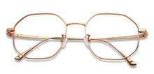 Load image into Gallery viewer, Gold Hexagonal Full Rim Unisex Eyeglasses by John Jacobs-147623
