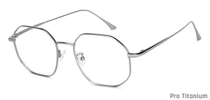 Silver Hexagonal Full Rim Unisex Eyeglasses by John Jacobs-147624