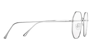Silver Hexagonal Full Rim Unisex Eyeglasses by John Jacobs-147624