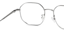 Load image into Gallery viewer, Silver Hexagonal Full Rim Unisex Eyeglasses by John Jacobs-147624