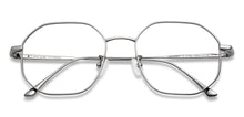 Load image into Gallery viewer, Silver Hexagonal Full Rim Unisex Eyeglasses by John Jacobs-147624