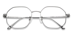 Silver Hexagonal Full Rim Unisex Eyeglasses by John Jacobs-147624