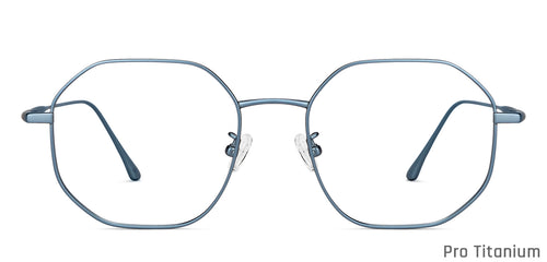 Blue Hexagonal Full Rim Unisex Eyeglasses by John Jacobs-147625