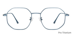 Blue Hexagonal Full Rim Unisex Eyeglasses by John Jacobs-147625