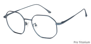 Blue Hexagonal Full Rim Unisex Eyeglasses by John Jacobs-147625