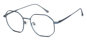 Blue Hexagonal Full Rim Unisex Eyeglasses by John Jacobs-147625