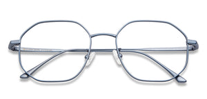 Blue Hexagonal Full Rim Unisex Eyeglasses by John Jacobs-147625
