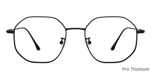 Black Hexagonal Full Rim Unisex Eyeglasses by John Jacobs-147626