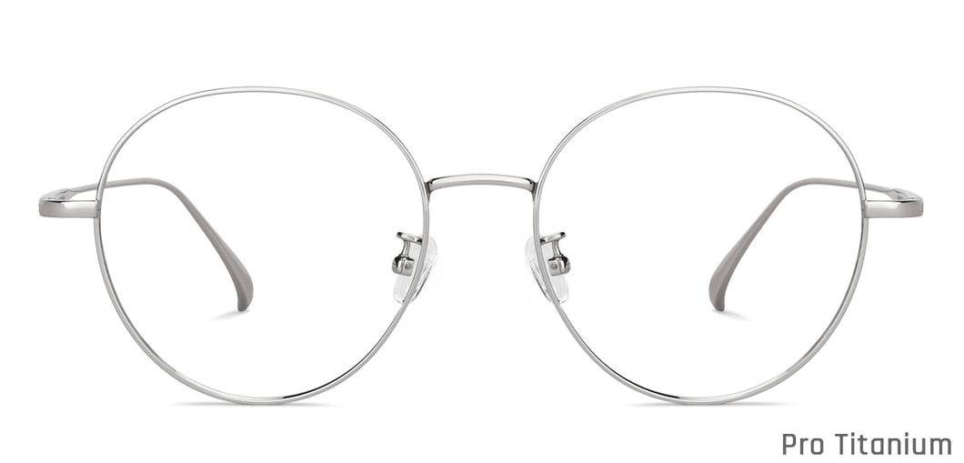 Silver Round Full Rim Unisex Eyeglasses by John Jacobs-147631