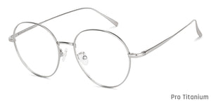 Silver Round Full Rim Unisex Eyeglasses by John Jacobs-147631