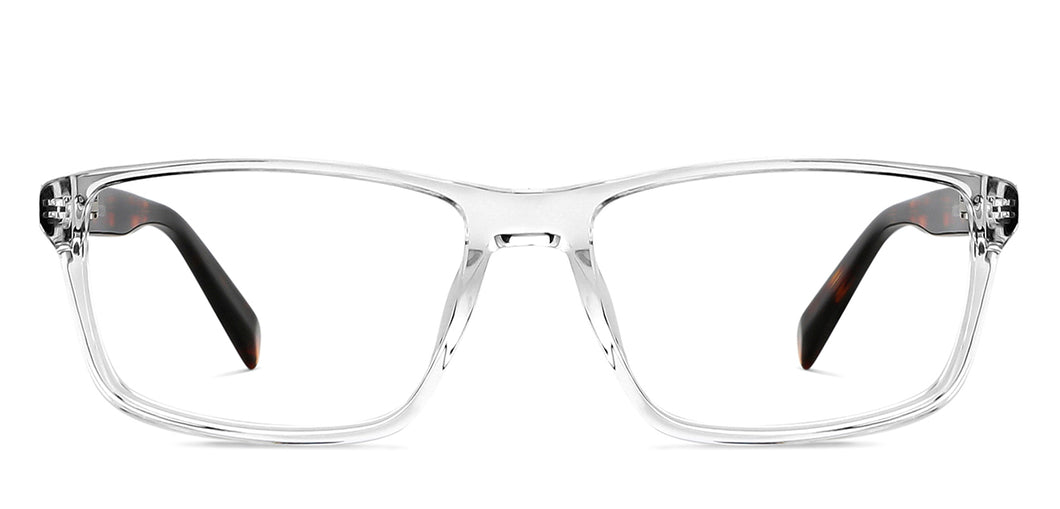 Transparent Rectangle Full Rim Unisex Eyeglasses by John Jacobs-148294