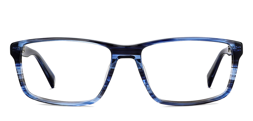 Blue Rectangle Full Rim Unisex Eyeglasses by John Jacobs-148296