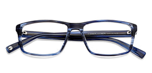 Blue Rectangle Full Rim Unisex Eyeglasses by John Jacobs-148296
