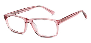 Pink Rectangle Full Rim Unisex Eyeglasses by John Jacobs-148299