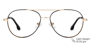 Black Aviator Full Rim Unisex Eyeglasses by John Jacobs-149137