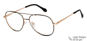Black Aviator Full Rim Unisex Eyeglasses by John Jacobs-149137