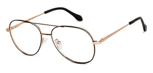Black Aviator Full Rim Unisex Eyeglasses by John Jacobs-149137