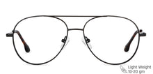 Load image into Gallery viewer, Black Aviator Full Rim Unisex Eyeglasses by John Jacobs-149139