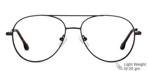 Black Aviator Full Rim Unisex Eyeglasses by John Jacobs-149139