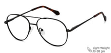 Load image into Gallery viewer, Black Aviator Full Rim Unisex Eyeglasses by John Jacobs-149139