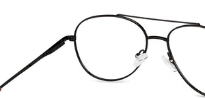 Black Aviator Full Rim Unisex Eyeglasses by John Jacobs-149139