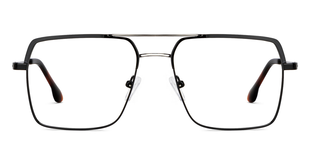 Black Rectangle Full Rim Unisex Eyeglasses by John Jacobs-149141