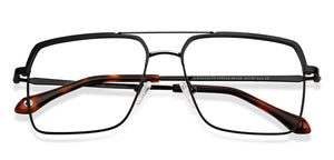 Black Rectangle Full Rim Unisex Eyeglasses by John Jacobs-149141