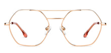 Load image into Gallery viewer, Rose Gold Hexagonal Full Rim Women Eyeglasses by John Jacobs-149145