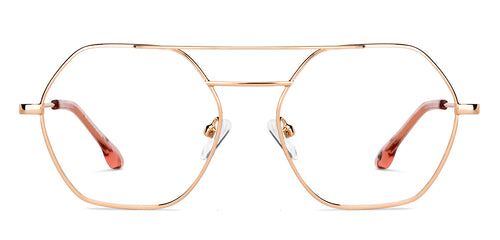 Rose Gold Hexagonal Full Rim Women Eyeglasses by John Jacobs-149145
