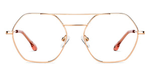 Rose Gold Hexagonal Full Rim Women Eyeglasses by John Jacobs-149145
