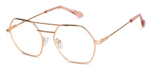 Load image into Gallery viewer, Rose Gold Hexagonal Full Rim Women Eyeglasses by John Jacobs-149145