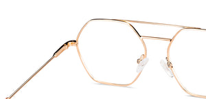 Rose Gold Hexagonal Full Rim Women Eyeglasses by John Jacobs-149145
