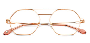 Rose Gold Hexagonal Full Rim Women Eyeglasses by John Jacobs-149145