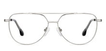 Load image into Gallery viewer, Silver Rectangle Full Rim Unisex Eyeglasses by John Jacobs-149154